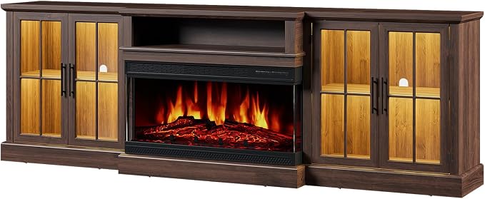 98" Farmhouse TV Stand with 36" Fireplace - Image 7