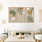 IARTTOP Large Boho Mid-century Modern Wood Wall Art 16x32 Inch Framed Green - Image 7