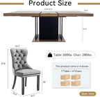 Henf 63"-79" Dining Table Set for 4, 5 Pieces Extendable Dining Table and 4 - Image 7