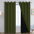 Yakamok Olive Green 100% Blackout Curtains 96 Inches Long 52" Wide 2 Panels | by Yakamok
