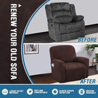 H.VERSAILTEX Velvet Stretch Recliner Couch Covers 4-Pieces Style Recliner Chair - Image 5