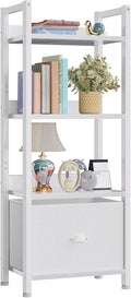 Furologee White 4 Tier Bookshelf by Furologee