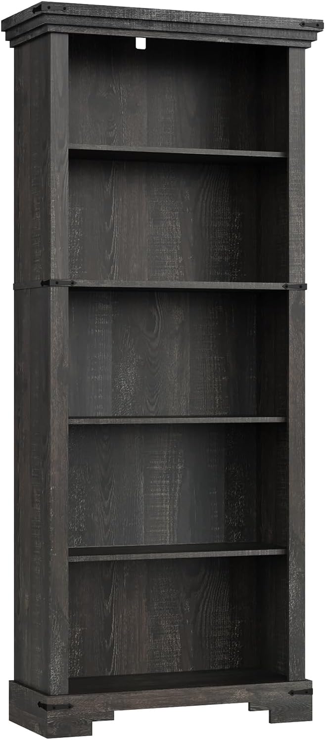 5-Tier Farmhouse Bookshelf, 61.1 inch Tall Bookcase - Image 8