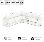 5 Seat V Shape Modular Sectional Couch Sofa - Image 2