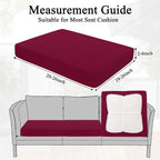HEBE Outdoor Cushion Covers 12 Pcs, Stretch Patio Sofa Couch Cushion Cover | - Image 3