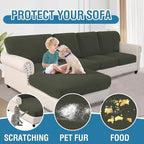 H.VERSAILTEX Sectional Couch Covers 4 Pieces Sofa Seat Cushion Covers L Shape - Image 7