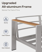 Aluminum Outdoor Patio Furniture Loveseat, All-Weather Outdoor Patio Sofa - Image 5