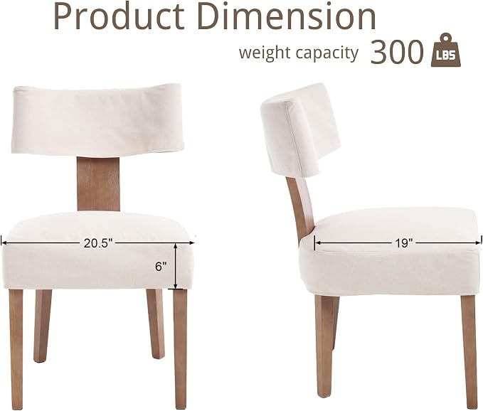 VESCASA Upholstered Dining Chairs Set of 2 - Image 7
