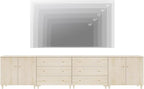 WAMPAT TV Stand Cabinets for 120+ Inches TVs, 4-in-1 Wood Media Console Table - Image 4