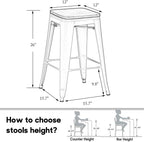 HAOBO Home 26" Backless Metal Counter Stool Height Bar Stools Barstools - Image 2