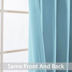 Yakamok Sky Blue Room Darkening Window Curtains 52x36 Inch - Image 3