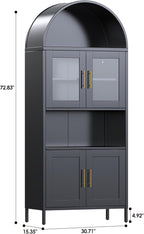 VEXPOR 73" Tall Arched Kitchen Pantry Cabinet - Image 2