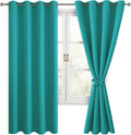 Blackout Curtains for Bedroom, Peacock Teal, 52 x 63 Inch, 2 Panels | Thermal by Hiasan