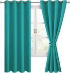 Blackout Curtains for Bedroom, Peacock Teal, 52 x 63 Inch, 2 Panels | Thermal by Hiasan