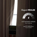MIULEE Velvet Curtains 52x90 inches 2 Panels Cream Beige Blackout Curtains | - Image 5