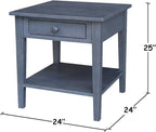IC INTERNATIONAL CONCEPTS Spencer Gray Wood End Table - Image 3