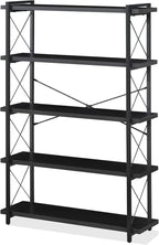 HCHQHS Bookshelf, 5-Tier Industrial Bookcase, Freestanding Tall Bookshelves by HCHQHS