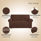 Easy-Going Stretch 4 Seater Oversized Sofa Couch Cover Coffee | 1-Piece Extra - Image 4