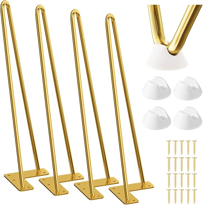 SMARTSTANDARD 16 Inch Hairpin Furniture Legs, 3/8'' Rods Metal Home DIY Projects by SMARTSTANDARD