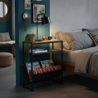 Narrow End Table with Magazine Rack, 2-Tier Slim Side Table - Image 2