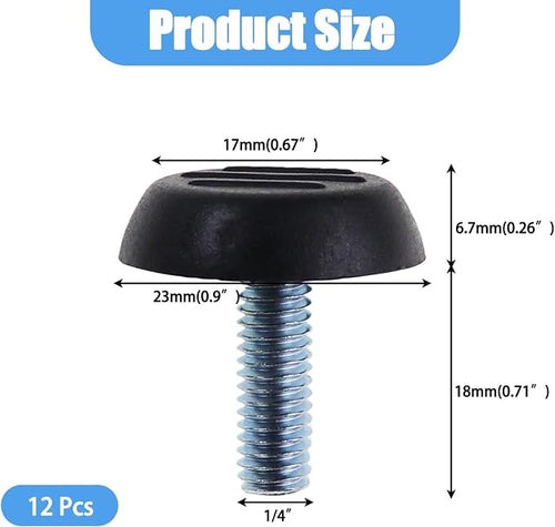 1/4-20 UNC Thread Adjustable Furniture Levelers Table Feet Screw in Threaded - Image 2