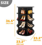 SpaceAid 4 Tier Rotating Shoe Rack Tower, Spinning Shoe Display Lazy Susan - Image 2