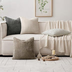 MIULEE Soft Decorative Chenille Pillow Covers Neutral 18x18 Pack of 4 | Mid - Image 5