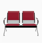 Kinfant 2-Seat PU Leather Waiting Room Bench – Red Reception Chair - Image 8