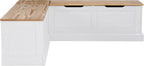 Linon Harris Natural and White Two Tone Backless Corner Breakfast Nook - Image 22