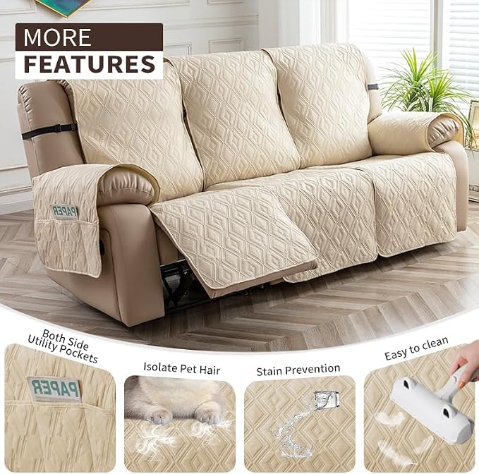 Genina Waterproof Recliner Cover - Image 3