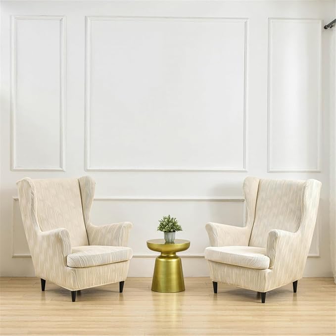 KRFOONN Stretch Wing Chair Slipcovers Printed 2 Piece Wingback Chair Covers - Image 7
