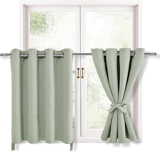 RV Blackout Curtains for Bedroom, 52 x 30 Inches Long Seafoam Green | Thermal by Hiasan