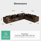 Novilla 141" Modular Sectional Sofa, Modern Cloud Sectional Couch - Image 2