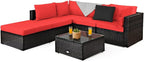 Tangkula 6 Piece Patio Furniture Set, Outdoor Deck Lawn Backyard Sectional Sofa by TANGKULA