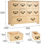Apothecary Cabinet with 10 Drawers & Labels Rustic Library Card Catalog Cabinet - Image 3
