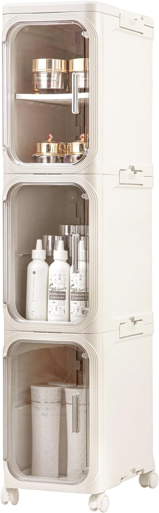 3-Tier Tall Narrow Storage Cabinet, Slim Bathroom Storage Cabinet by Lifelongpal