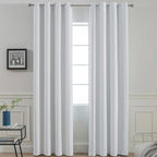 Yakamok Greyish White Curtains for Bedroom, Grommet Thermal Insulated Room - Image 2