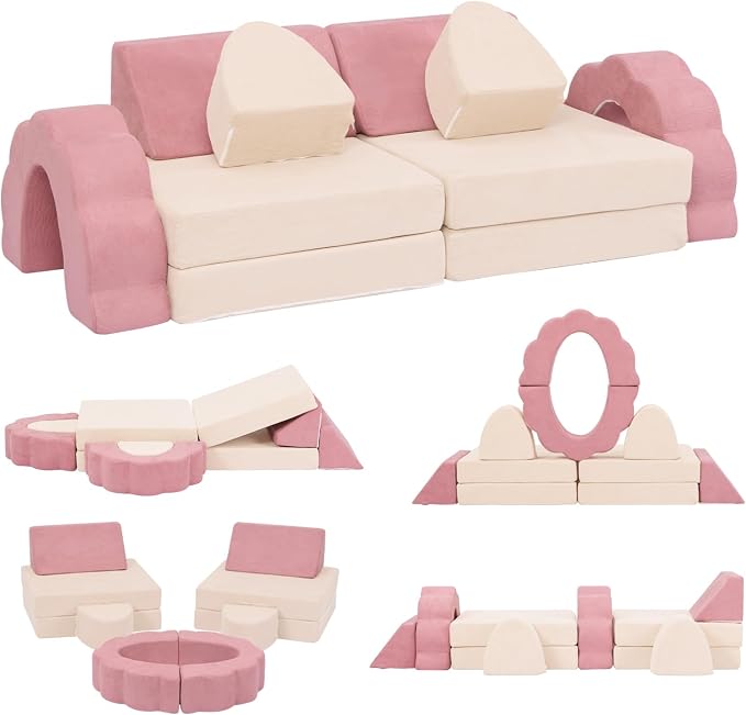 LOAOL Kids Couch 10PCS, Modular Kids Play Couch, Imaginative Convertible Play by LOAOL