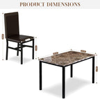 AWQM 5 Piece Dining Table Set for 4, Faux Marble Kitchen Table and Chairs for 4 - Image 7