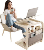 AQIMUELE Rolling Side Table, C Shaped End Table, C Table by AQIMUELE