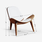 OAKHAM Comfy Shell Chair, Mid Century Modern Accent Chair - Image 2