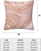 Pink and Gold Marble Throw Pillow Covers 18x18 Inch Set of 2, Abstract Art - Image 3