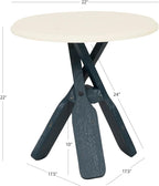Powell Round Top Shanice Oar Coastal Blue and White Side Table - Image 3