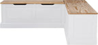Linon Harris Natural and White Two Tone Backless Corner Breakfast Nook - Image 23