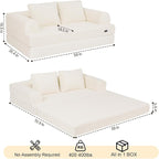 COMAX Convertible Sofa Bed, Folding Floor Couch Corduroy Fold Out Couch Bed - Image 2