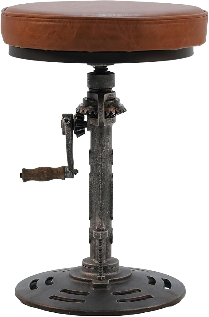 LOKKHAN American Antique Steampunk Deco Vintage Industrial Bar Cafe Stool - Image 9