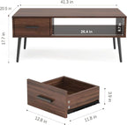 HAIOOU Coffee Table, Mid Century Modern Center Table - Image 3