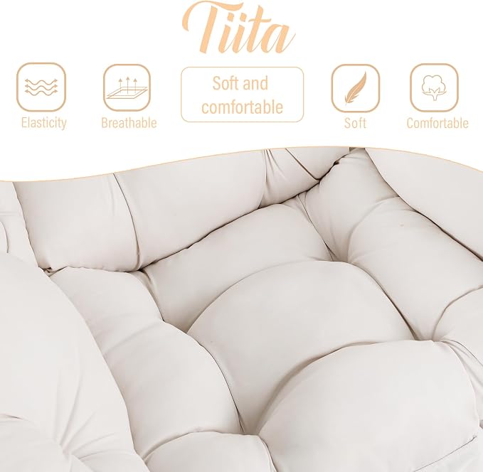 Tiita Lazy Chair with Ottoman, Comfy Leisure Sofa Armchair with Ottoman - Image 8