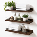 3-Piece Rustic Wood Floating Shelves by Unknown