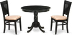 East West Furniture ANVA3-BLK-C 3 Piece Modern Dining Table Set Contains a by EastWestFurniture
